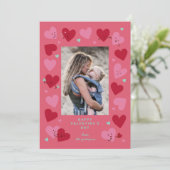 Funny Niedlich Hearts Einladung (Stehend Vorderseite)