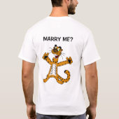 Funny Niedlich heiratet Me Heiratsvorschlag Tiger T-Shirt (Rückseite)