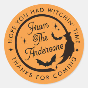 Funny Niedlich Hexe Halloween Vielen Dank für Ihr  Runder Aufkleber