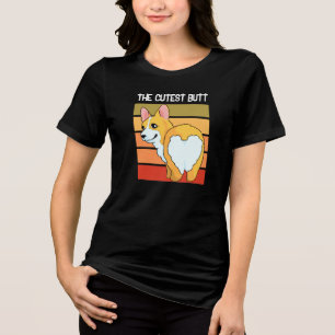 Funny Niedlich Hintern - Hundeshirt Tri-Blend Shirt