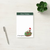 Funny niedlich Holiday Santa Cat & Maus Monogramm Post-it Klebezettel (Büro)