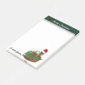 Funny niedlich Holiday Santa Cat & Maus Monogramm Post-it Klebezettel (angewinkelt)