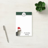 Funny niedlich Holiday santa Katzenmonogramm Post-it Klebezettel (Büro)