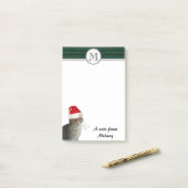 Funny niedlich Holiday santa Katzenmonogramm Post-it Klebezettel (Auf Schreibtisch)