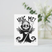 Funny Niedlich Hug Me Grim Sensenmann Postkarte (Stehend Vorderseite)