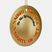 Funny Niedlich Humour Naughty Nice List Zitat Keramik Ornament (Rechts)