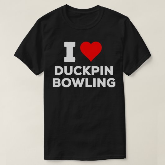 Funny Niedlich I Liebe Heart Duckpin Bowling T T-Shirt (Design vorne)