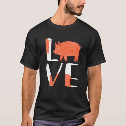 Funny Niedlich I Liebe Schweinezucht Schweinegripp T-Shirt (Vorderseite)