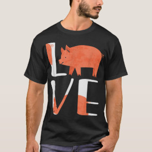 Funny Niedlich I Liebe Shirt Schweinezucht Schwein