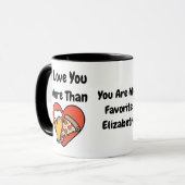 Funny Niedlich ich Liebe Sie mehr als Pizza und Bi Tasse (Vorderseite Links)