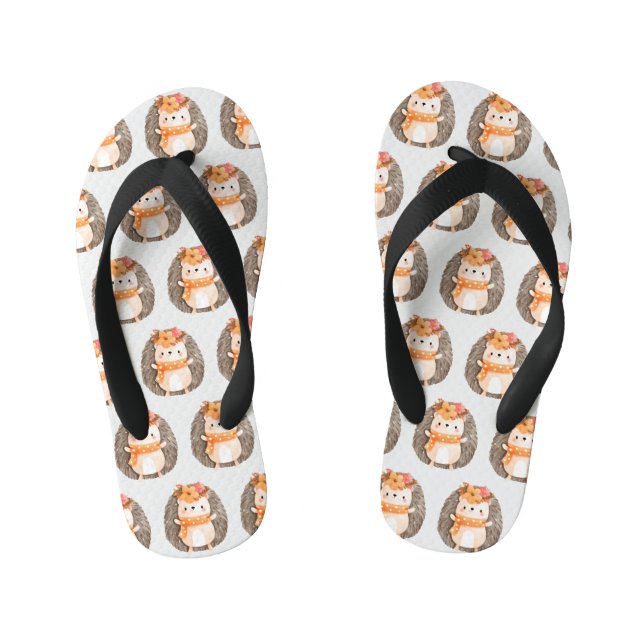 Funny Niedlich Igel Kid's Flip Flops Kinderbadesandalen (Fußbett)