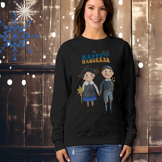 Funny Niedlich Jewish Couple Happy Hanukkah Sweatshirt