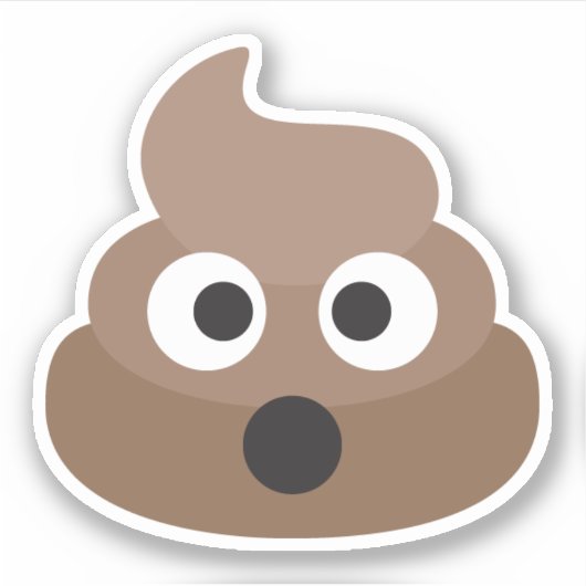 Funny Niedlich Kack Emoji Aufkleber (Vorderseite)