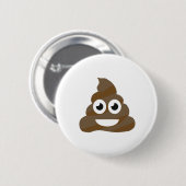 Funny Niedlich Kack Emoji Button (Vorne & Hinten)