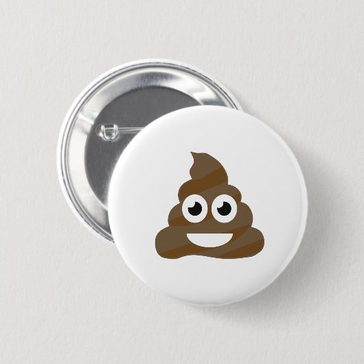 Funny Niedlich Kack Emoji Button (Vorne & Hinten)