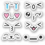Funny Niedlich Kawaii Anime Faces Stickers Aufkleber (Vorderseite)