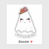 Funny Niedlich Kawaii Halloween Girl Ghost Custom Aufkleber (Blatt)