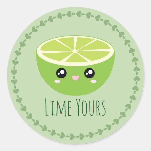 Funny Niedlich Kawaii Limon Yours Ich bin dein Fru Runder Aufkleber (Vorderseite)