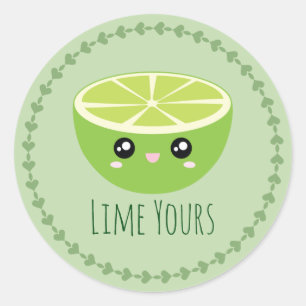 Funny Niedlich Kawaii Limon Yours Ich bin dein Fru Runder Aufkleber