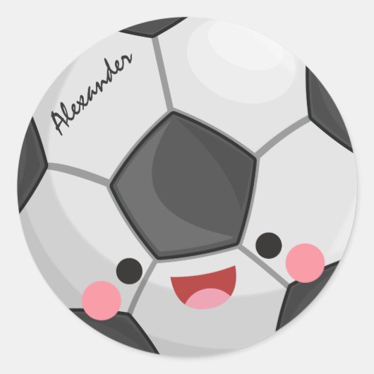 Funny Niedlich Kawaii Soccer Ball Kinder Personali Runder Aufkleber (Vorderseite)