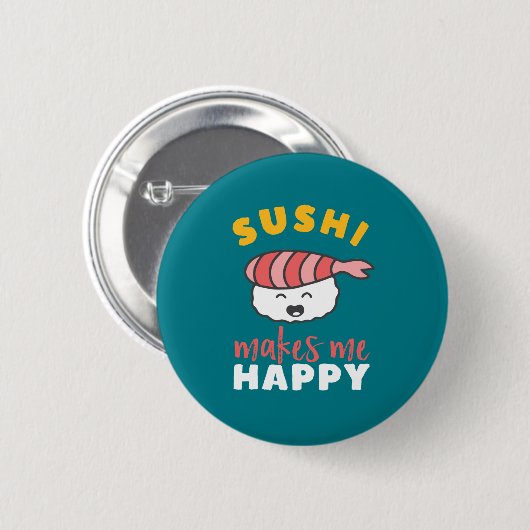 Funny Niedlich Kawaii Sushi Japi Food Lover Button (Vorne & Hinten)