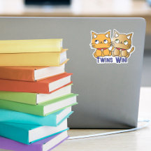 Funny Niedlich Kawaii Twin Cats Cartoon Custom Spr