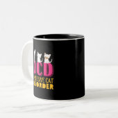 Funny Niedlich Kittens OCD Obsessive Cat Disease Zweifarbige Tasse (Vorderseite Links)