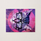 Funny Niedlich Kitty Glasses Cat Puzzle (Horizontal)
