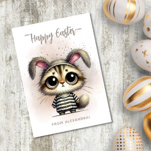 Funny Niedlich Kitty in Pajamas Happy Oaster Feiertagskarte
