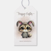 Funny Niedlich Kitty in Pajamas Happy Oaster Geschenkanhänger (Vorderseite)