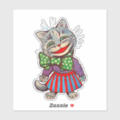 Funny Niedlich Lächeln Retro 1930er Girl Cat Masco Aufkleber (Blatt)