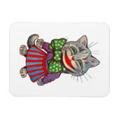 Funny Niedlich Lächeln Retro 1930er Girl Cat Masco Magnet (Horizontal)