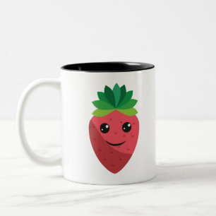 Funny Niedlich Lächeln Strawberry Geschenk Zweifarbige Tasse