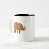 Funny Niedlich Lazy Sloth Gift Zweifarbige Tasse (Vorderseite Links)