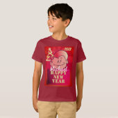 Funny Niedlich Little Cartoon Junge Happy New Year T-Shirt (Vorne ganz)