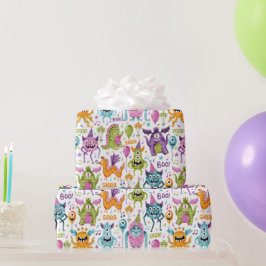Funny Niedlich Little Monster Geburtstagsparty Geschenkpapier
