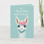 Funny Niedlich llama Happy Birthday Karte (Vorderseite)