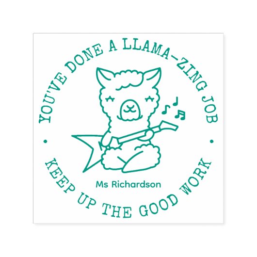 Funny Niedlich Llama Phantastisch Job Teacher Belo Permastempel (Design)