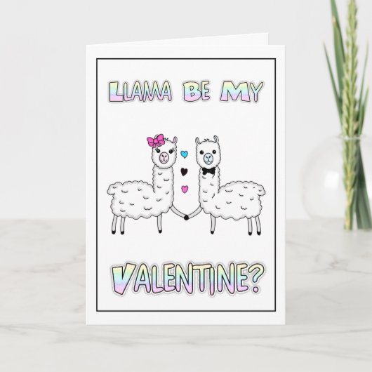 Funny Niedlich Llama Pun Valentine's Day Karte (Vorderseite)