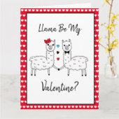 Funny Niedlich Llama Pun Valentine's Day Karte (Gelbe Blume)