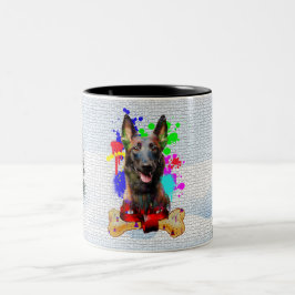 Funny, Niedlich Malinois Dog Weihnachten Zweifarbige Tasse