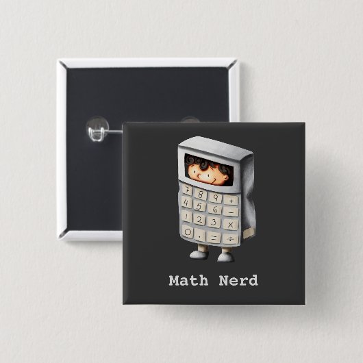 Funny Niedlich Math Nerd Calculator Button (Vorne & Hinten)