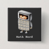 Funny Niedlich Math Nerd Calculator Button (Vorderseite)