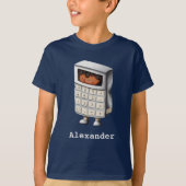 Funny Niedlich Math Nerd Kid Calculator T-Shirt (Vorderseite)