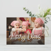 Funny Niedlich Merry Chaos Family Foto | Urlaubska Einladung (Stehend Vorderseite)