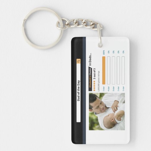 Funny Niedlich Modern 5 Sterne Vater Foto Schlüsselanhänger (Vorderseite)