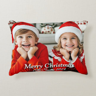 Funny, Niedlich, Modernes Foto Weihnachten Dekokissen