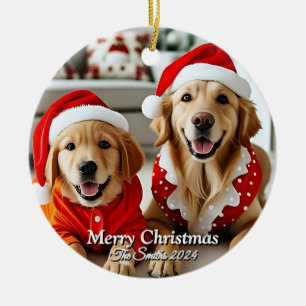 Funny, Niedlich, Modernes Foto Weihnachten Keramik Ornament