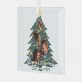Funny, Niedlich, Modernes Foto Weihnachten Ornament Aus Glas (Vorderseite links)
