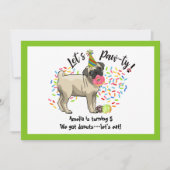 Funny Niedlich Mops Haustier Dog Donuts Geburtstag Einladung (Vorderseite)